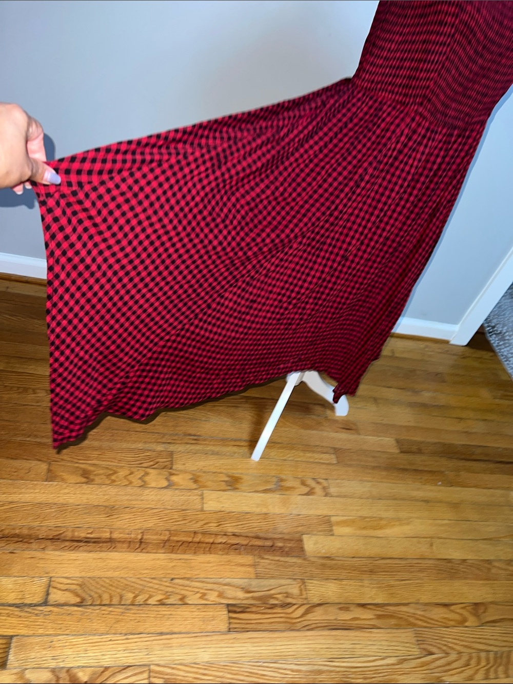 Torrid Red & Black Gingham Smocked Hankie Hem Dress W/ Pockets Size 1 / 1X - Picture 4 of 11